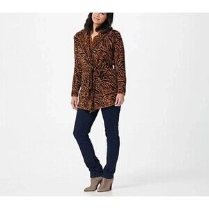 Barefoot Dreams Zebra Print Cardigan - Brown and Black